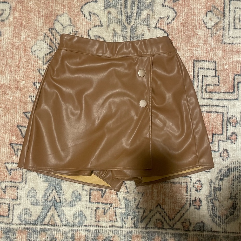Promesa USA Faux Leather Side Button Front Skort | Small | Medium | Large | NWT
